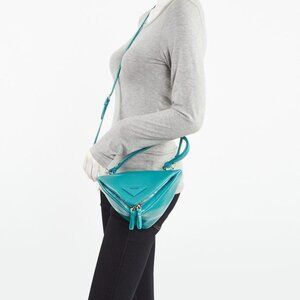 Prada Pavone Green Nappa Leather Triangle Crossbody Bag